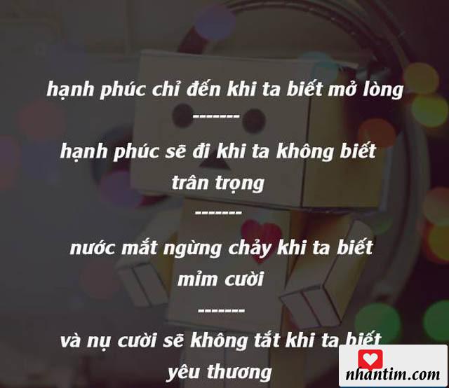 Hạnh phúc chỉ đến khi ta biết mở lòng.