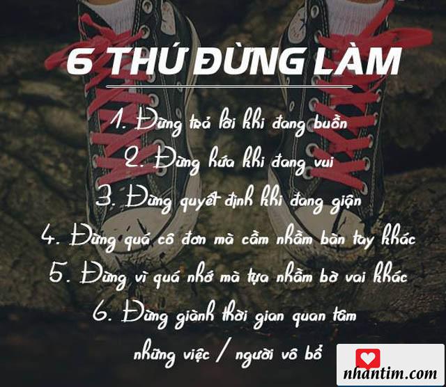 6 thứ đừng làm trong cuộc sống