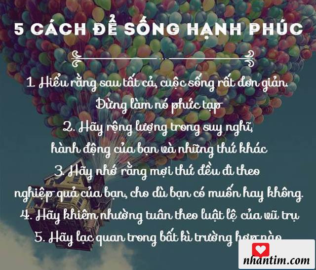 5 cách để sống hạnh phúc