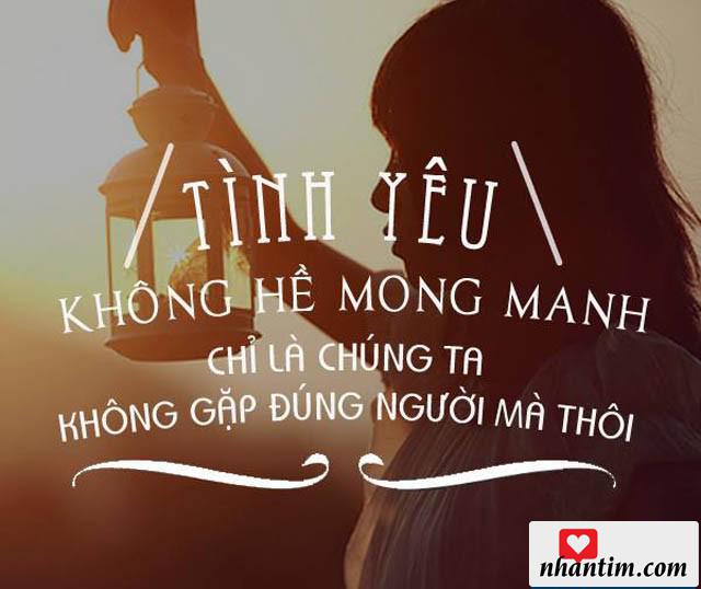 Tình yêu không hề mong manh, chỉ là chúng ta không gặp đúng người mà thôi