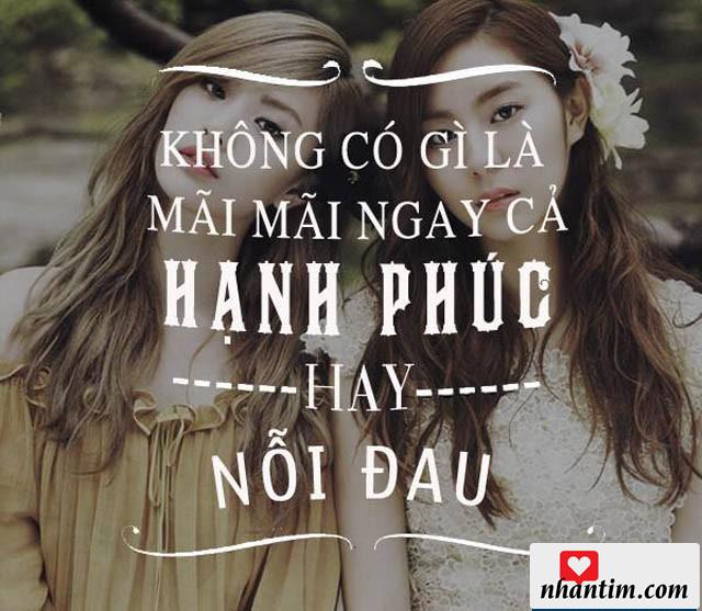 Không có gì là mãi mãi ngay cả hạnh phúc hay nỗi đau