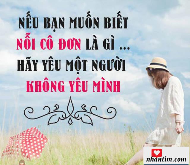 Nếu bạn muốn biết nỗi cô đơn là gì, hãy yêu một người không yêu mình