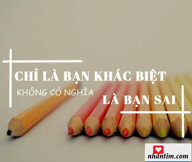 Chỉ là bạn khác biệt, không có nghĩa là bạn sai