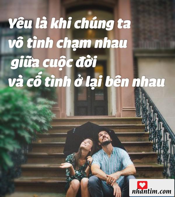 Yêu là khi ta vô tình chạm nhau giữa cuộc đời và cố tình ở lại bên nhau