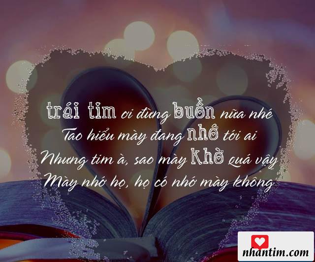 Trái tim ơi đừng buồn nữa nhé! Tao hiểu mày đang nhớ tới ai