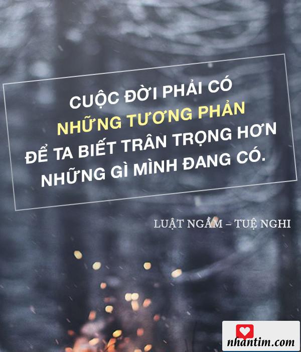 Cuộc đời phải có những tương phản để ta biết trân trọng hơn những gì mình đang có