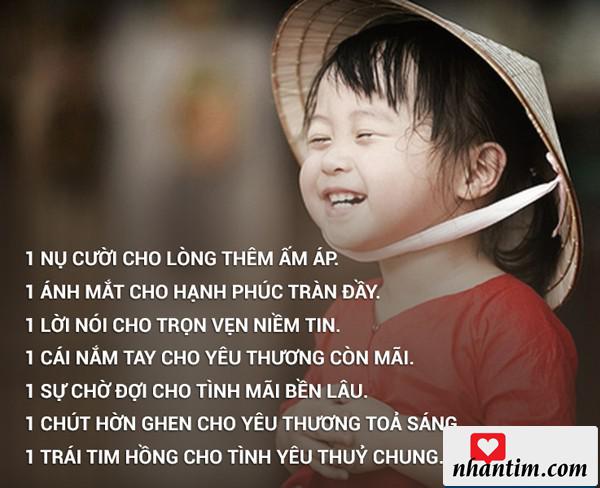 1 nụ cười cho lòng thêm ấm áp, 1 ánh mắt cho hạnh phúc tràn đầy