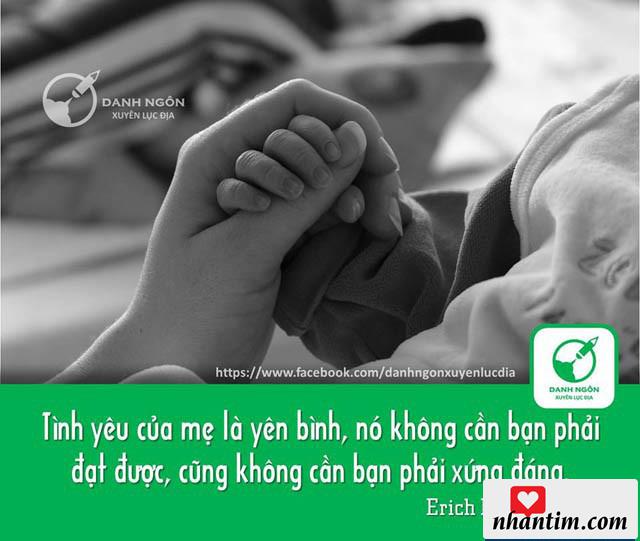 Tình yêu của mẹ là bình yên, nó không cần bạn phải đạt được, cũng không cần bạn phải xứng đáng