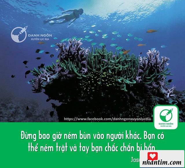 Đừng bao giờ ném bùn vào người khác. Bạn có thể ném trật và tay bạn chắc chắn bị bẩn