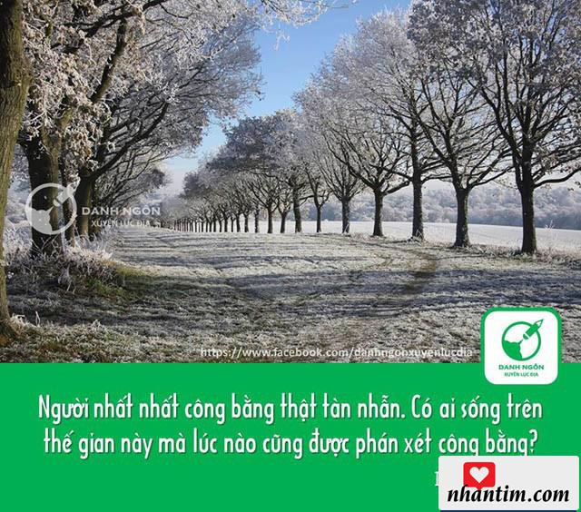 Người nhất nhất công bằng thật tàn nhẫn. Có ai sống trên thế gian này mà lúc nào cũng được phán xét công bằng?