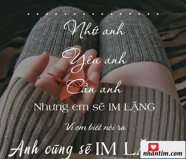 Nhớ anh, yêu anh, cần anh, nhưng em sẽ im lặng