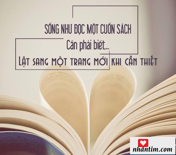 Sống như đọc một cuốn sách, cần phải biết lật sang trang mới khi cần thiết