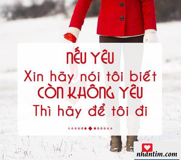 Nếu yêu xin hãy nói tôi biết, còn không yêu thì hãy để tôi đi.