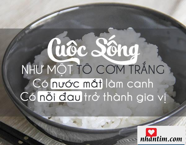 Cuộc sống như một tô cơm trắng có nước mắt làm canh, có nỗi đau trở thành gia vị.