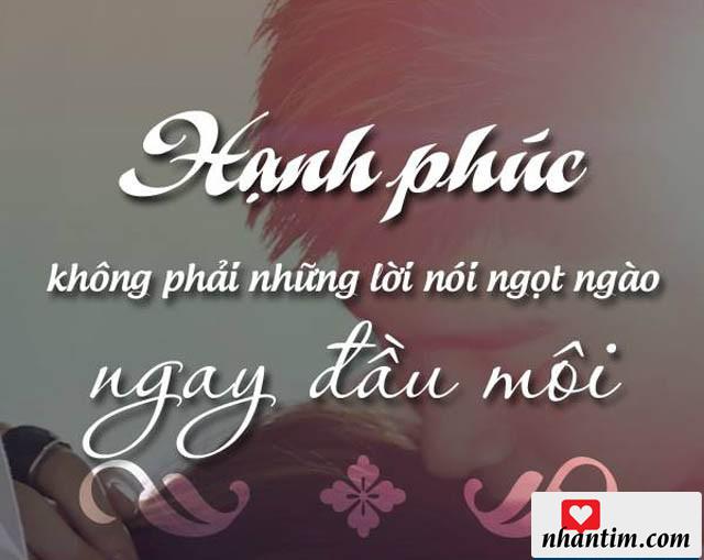 Hạnh phúc không phải những lời nói ngọt ngào nơi đầu môi