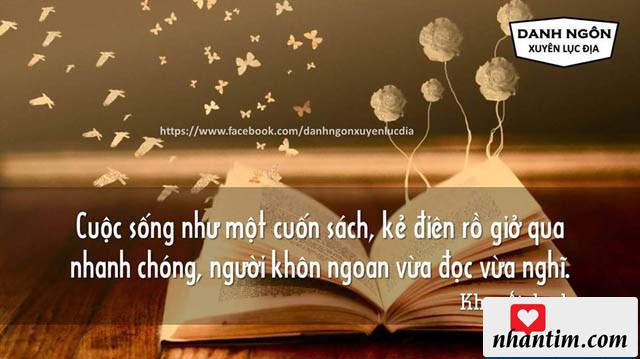 Cuộc sống như một cuốn sách, kẻ điên rồ giở qua nhanh chóng, người khôn ngoan vừa đọc vừa nghĩ