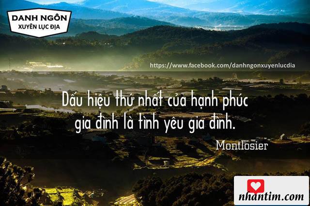 Dấu hiệu thứ nhất của hạnh phúc gia đình là tình yêu gia đình