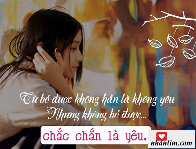 Từ bỏ được không hẳn là không yêu, nhưng không bỏ được chắc chắn là yêu