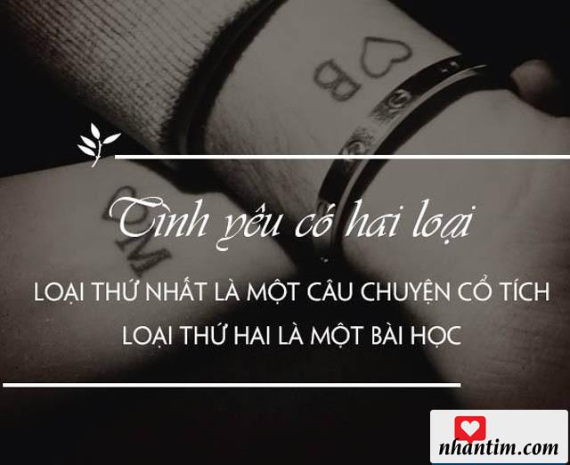 Tình yêu có hai loại, loại thứ nhất là một câu chuyện cổ tích, loại thứ hai là một bài học