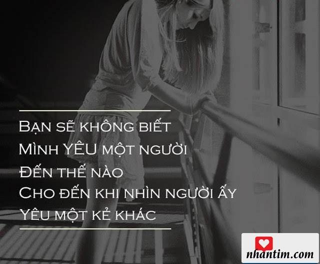 Bạn sẽ không biết mình yêu một người đến thế nào cho đến khi nhìn người ấy yêu một kẻ khác