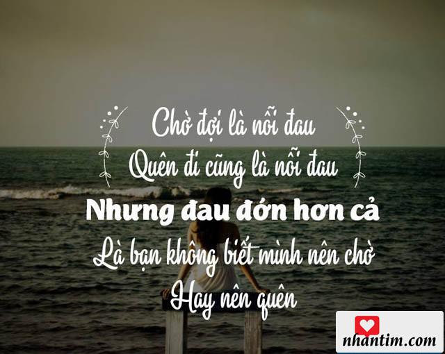 Chờ đợi là nỗi đau, quên đi cũng là nỗi đau, nhưng đau đớn hơn cả là bạn không biết mình nên chờ hay nên quên