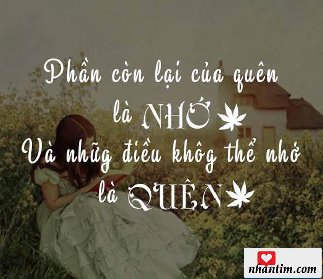 Phần còn lại của quên là nhớ, và những điều không thể nhớ là quên