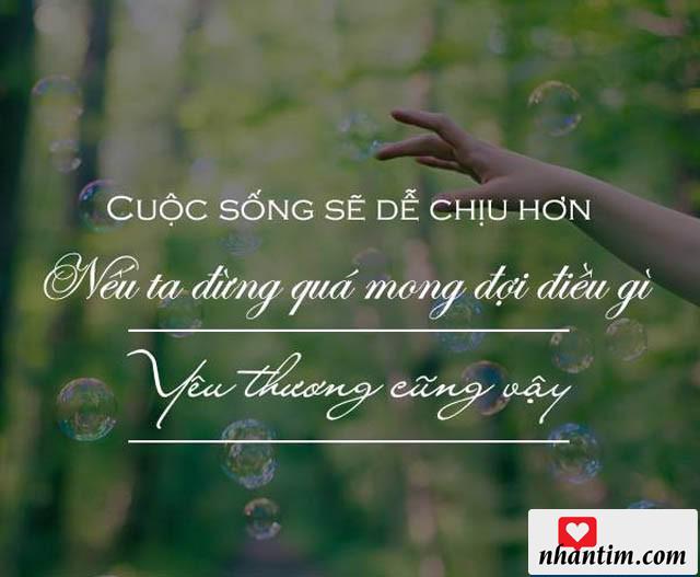 Cuộc sống sẽ dễ chịu hơn nếu ta đừng quá mong đợi điều gì, yêu thương cũng vậy