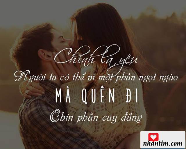 Chính vì yêu, người ta có thể vì một phần ngọt ngào mà quên đi chín phần cay đắng