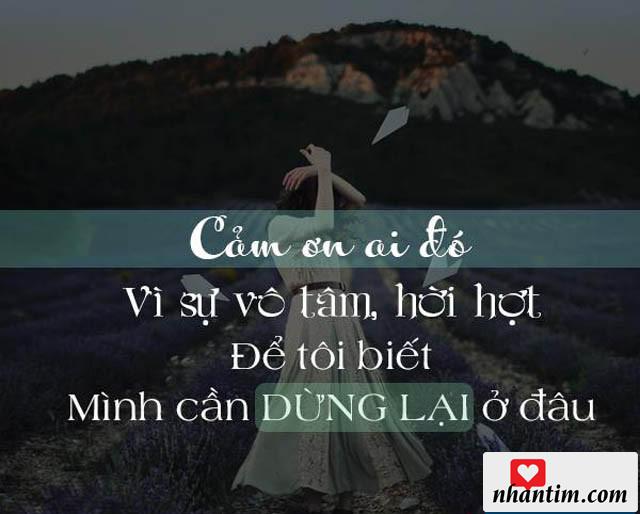 Cảm ơn ai đó vì sự vô tâm, hời hợt, để tôi biết mình cần dừng lại ở đâu