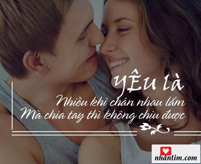 Yêu là nhiều khi chán nhau lắm mà chia tay thì không chịu được