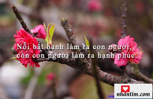 Nỗi bất hạnh làm ra con người, còn con người làm ra hạnh phúc.