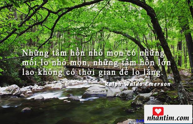 Những tâm hồn nhỏ mọn có những mối lo nhỏ mọn, những tâm hồn lớn lao không có thời gian để lo lắng.