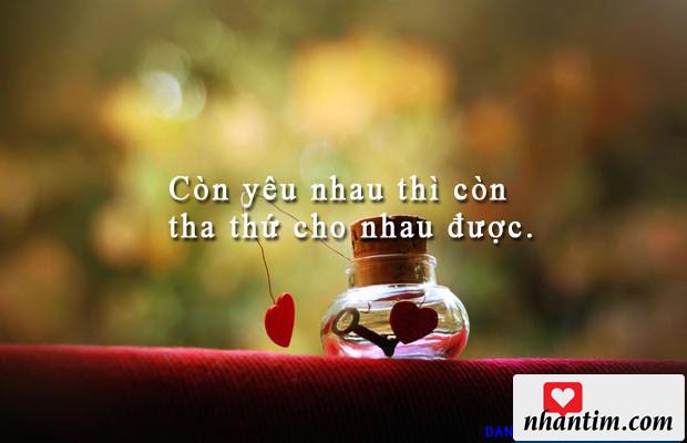 Còn yêu nhau thì còn tha thứ cho nhau được.